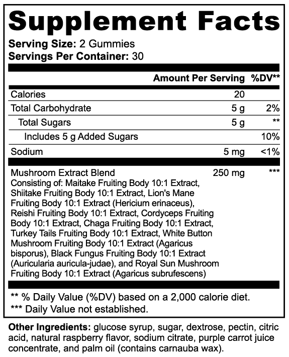 Sol Brainberry Boost (Mushroom Extract Complex Gummies)